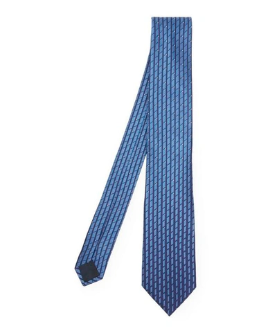 Lanvin Stripe Classic Tie In Navy