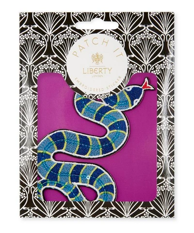 Liberty London Embroidered Snake Sticker Patch In White