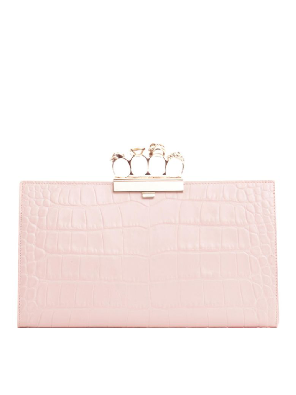 alexander mcqueen pink clutch