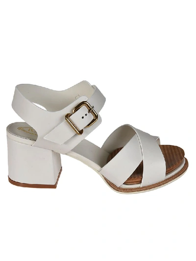 Tod's Chunky Heel Sandals In White