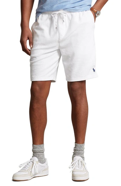 Polo Ralph Lauren Logo-embroidered Terry-cotton Shorts In White