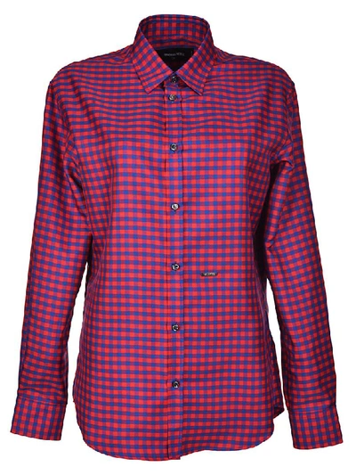 Dsquared2 Checked Shirt In Red-blue