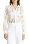 L Agence Lindy Eyelet Blouse In White