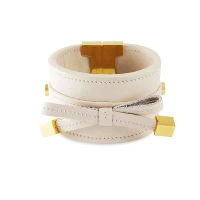 Tissuville Bow & Cube Almond Latte Bracelet Gold