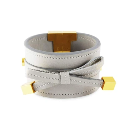 Tissuville Bow & Cube Silver Grey Bracelet Gold