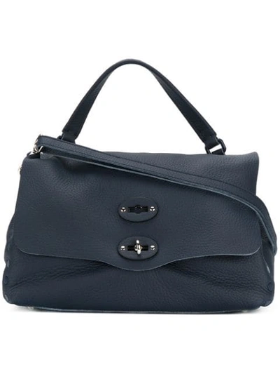 Zanellato Foldover Clasp Tote Bag In Blue