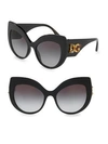Dolce & Gabbana 55mm Cat Eye Sunglasses In Black Grey