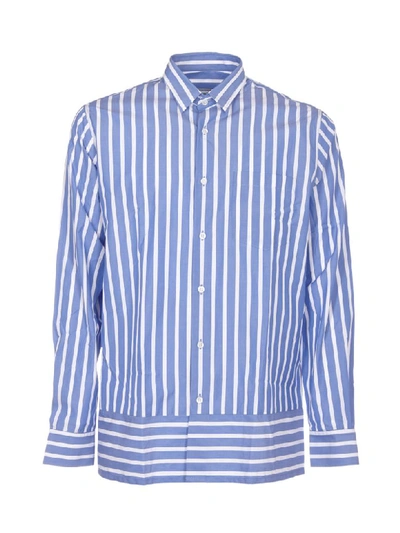 Ami Alexandre Mattiussi Striped Summer Fit Shirt In Blue White