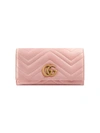 Gucci Gg Marmont Continental Wallet In Pink & Purple