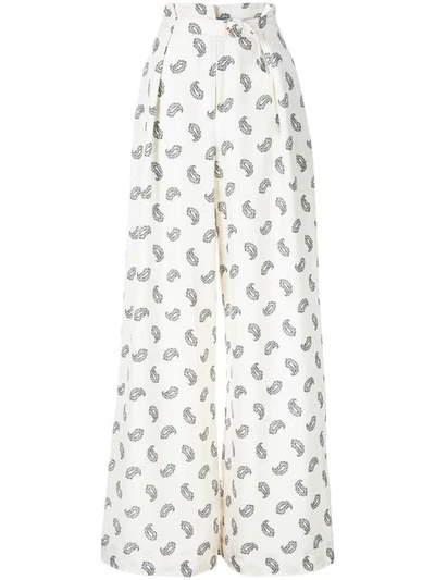 Zimmermann Paisley Print Flared Trousers In Neutrals