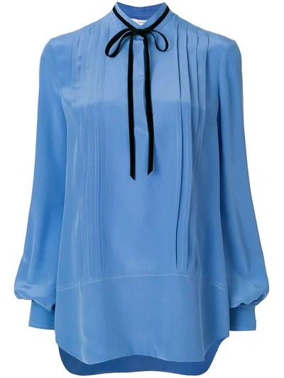 Lanvin Pintucked Blouse In Blue