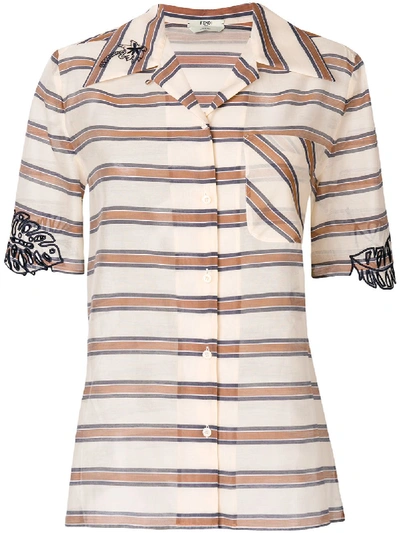 Fendi Striped Embroidered Shirt