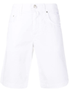 Jacob Cohen Turn-up Hem Logo Patch Shorts In White