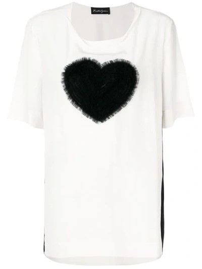 Rossella Jardini Tulle Heart T-shirt In White