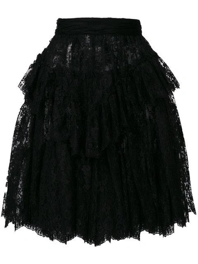 Dsquared2 Lace Midi Skirt - Black