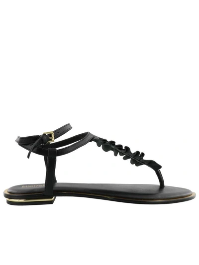 Michael Kors Bella Thong Sandals In Black