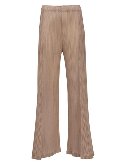 Issey Miyake Fantasy Pleated Pants In Beige