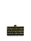 Edie Parker Jean Confetti-striped Box Clutch Bag, Gold/silver In Multi