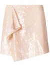 Alberta Ferretti Sequin Embellished Mini Skirt In Neutrals