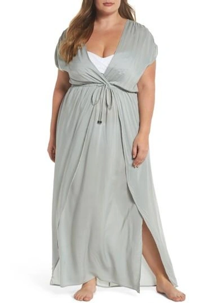 Elan Wrap Maxi Cover-up Dress In Seafoam