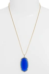 Kendra Scott Reid Adjustable Necklace In Cobalt Cats Eye/ Gold