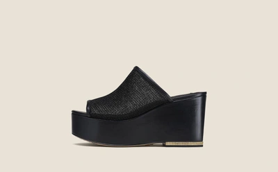 Donna Karan Sade Platform Leather Slide In Black