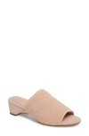 Taryn Rose Nancy Slide Sandal In Blush Knit Fabric