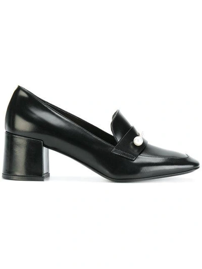 Coliac Pointed Toe Heeled Pumps - Black