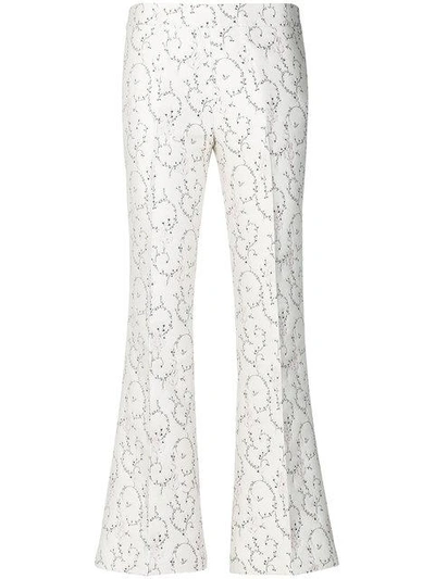 Giambattista Valli Silk Floral Trousers - White