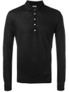 Massimo Alba Long Sleeved Polo Shirt In Black