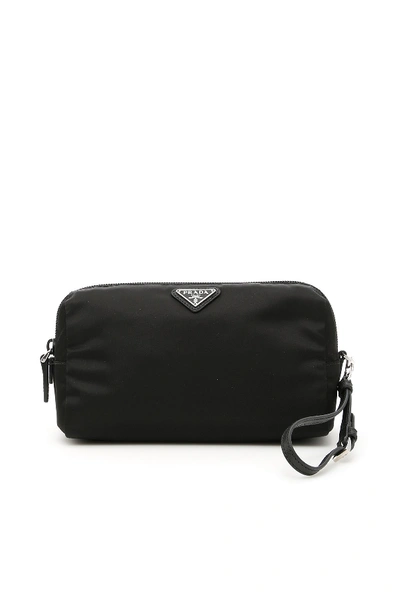 Prada Pouch With Handle In Nero