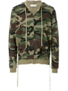 Faith Connexion Camouflage Print Zipped Hoodie In Multicolor