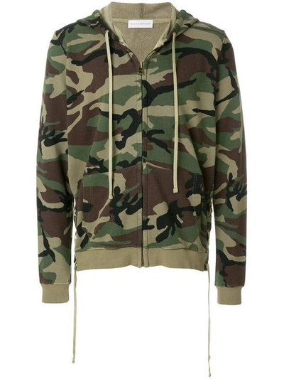 Faith Connexion Camouflage Print Zipped Hoodie In Multicolor