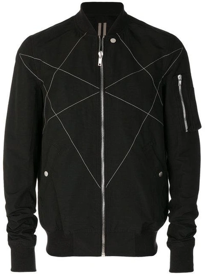 Rick Owens Drkshdw Black Cross Hexagon Flight Jacket