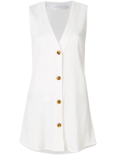 Victoria Victoria Beckham V-neck Sleeveless Shirt In White