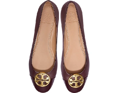 Tory Burch Chelsea Cap Toe Ballet Flat In Deep Purple