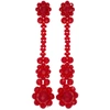 Simone Rocha Crystal Beaded Drop Earrings In Rosso