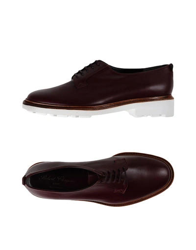 Robert Clergerie Laced Shoes In Maroon