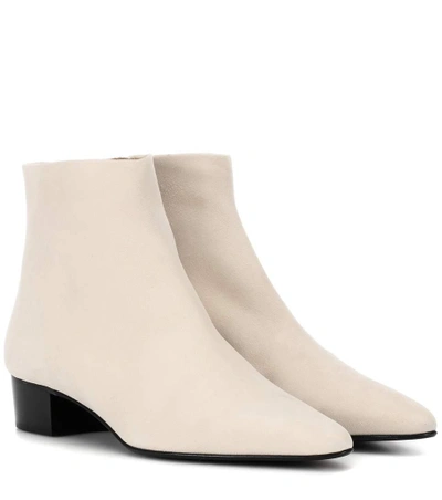 The Row Ambra Suede Ankle Boots In Neutrals