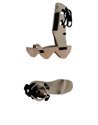 Rick Owens Sandals In Khaki