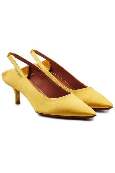 Vetements Satin Babouche Slingback Pumps 70 In Yellow