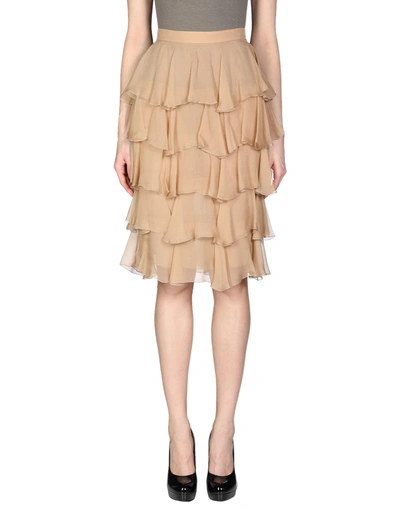 Balmain Midi Skirts In Beige