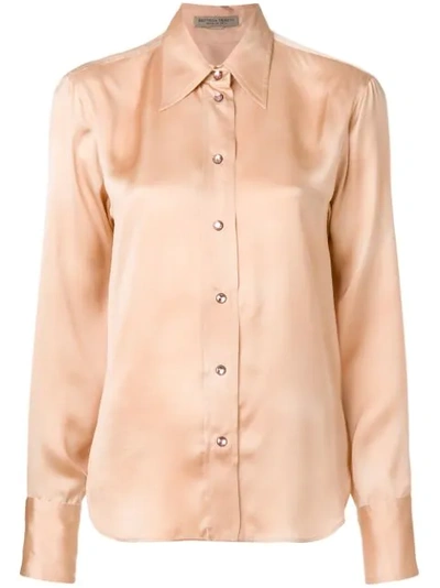 Bottega Veneta Crystal Button Shirt In Peach Rosebeige