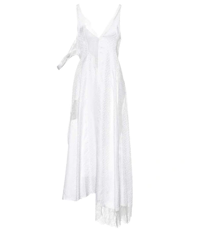 Joseph Lace-trimmed Silk Dress In White