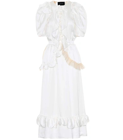 Simone Rocha Silk Midi Dress In White