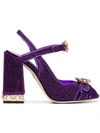 Dolce & Gabbana Purple Bette 105 Lurex Crystal Sandals
