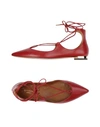 Aquazzura Ballet Flats In Maroon