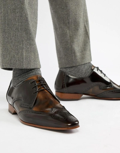 Jeffery West Escobar Contrast Brogue Shoes - Brown