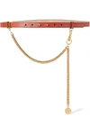 Givenchy Chain-trimmed Textured-leather Waist Belt In Brick