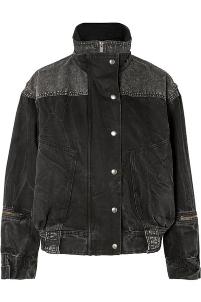 Givenchy Oversized Crinkled-denim Jacket In Black